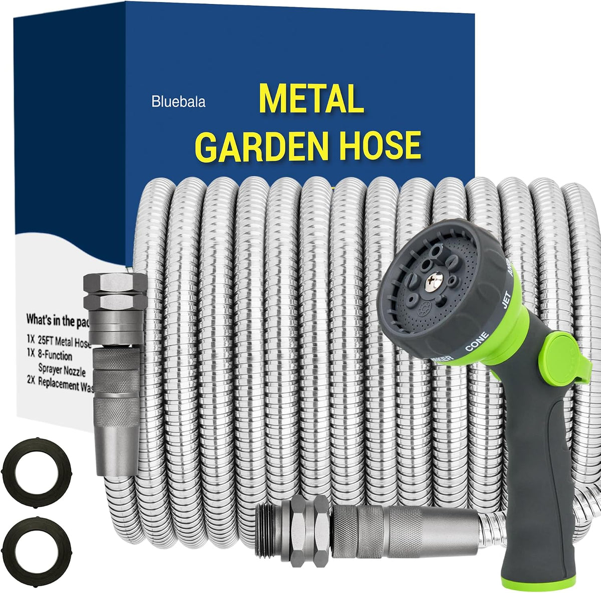 75 FT Stainless Steel Garden Hose – Heavy Duty 75FT 304 Metal Hose Pipe