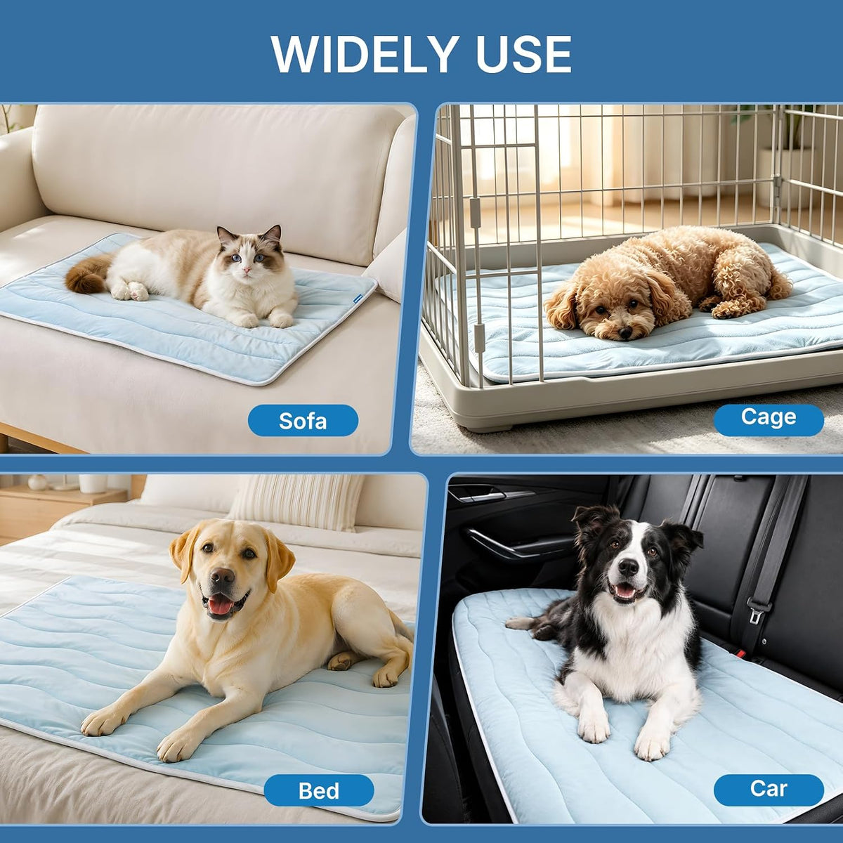 Dog Cooling Mat, Small Dogs & Puppy, Self-Cooling Pad, Q-Max>0.4