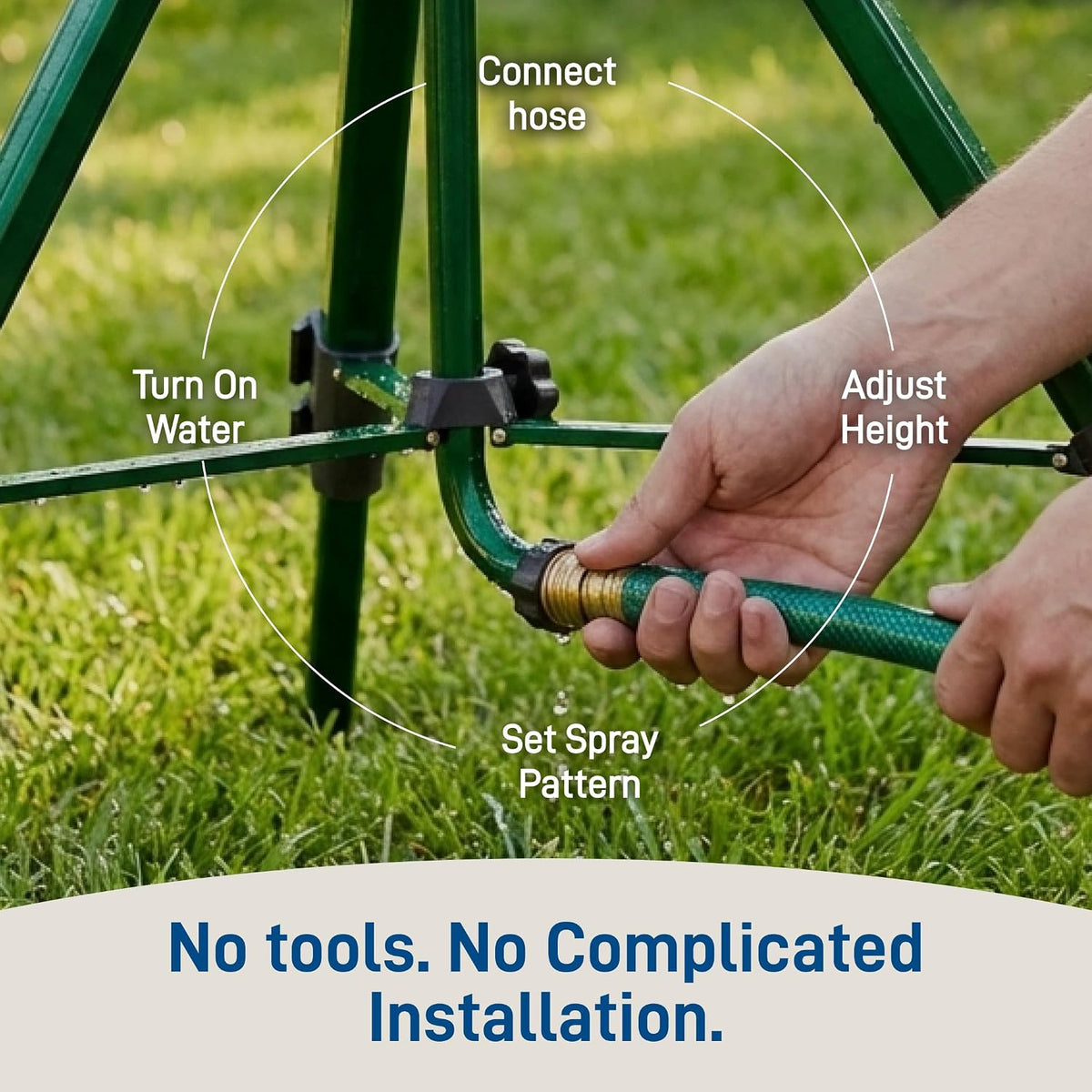 Orbit Tripod Brass Impact Sprinkler, Adjustable Height - 58308