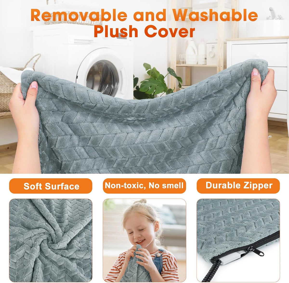 GASUR Heated Dog Bed, 28''X20'' Waterproof Cat Heating Pad with Timer Temperature Adjustable, Indoor Heated Electric Pet Bed for Cats Dogs, Auto Power-Off, Anti-Bite Pet Heated Pad, Medium