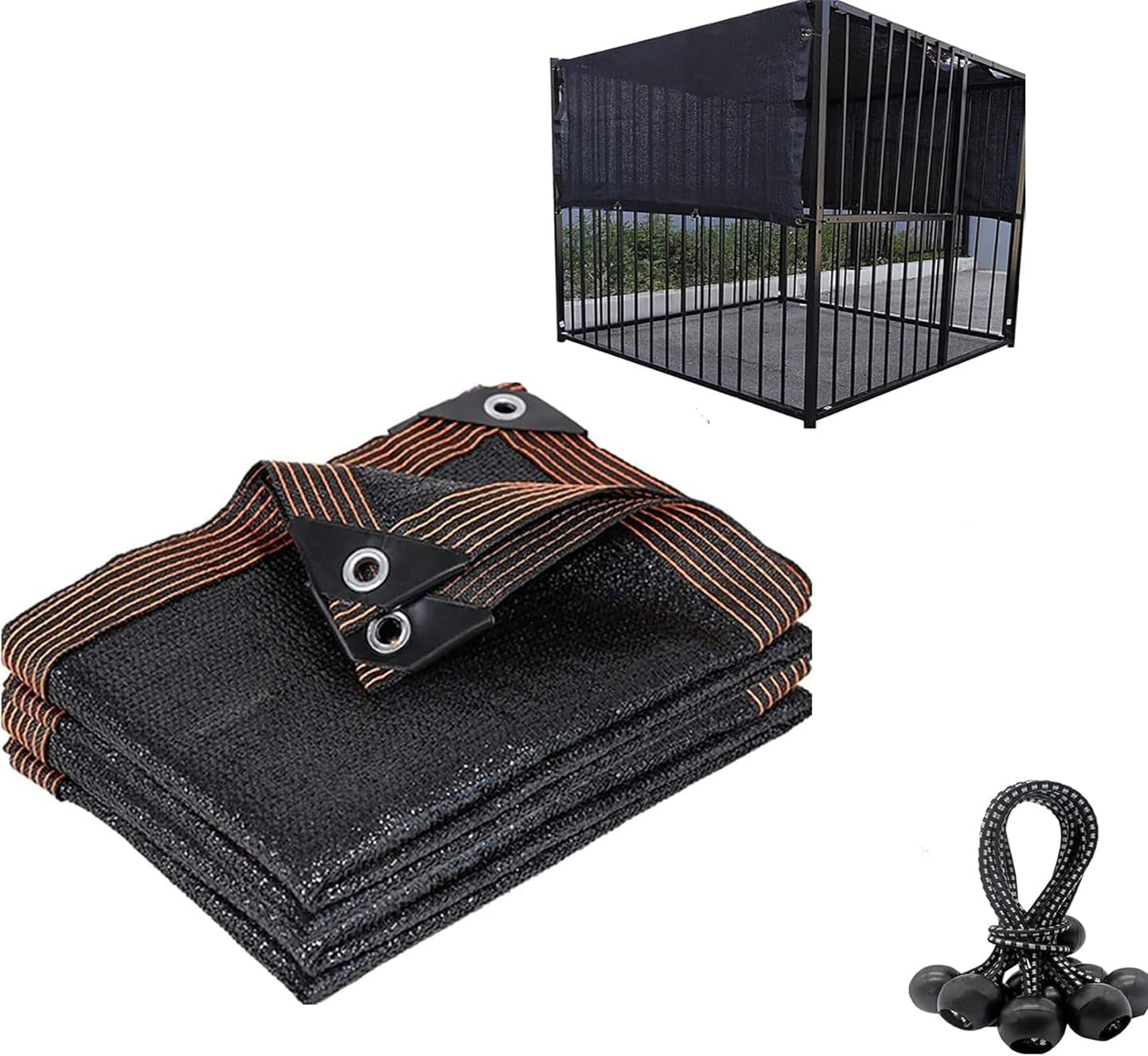 Dog Kennel Shade Cover 95% Sunblock Shade Tarp Panel Net Mesh with Grommets for Outdoor Dog House Large Pet Crate Chicken Coop, 10Ft X 10Ft