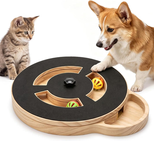Dog Nail Scratch Board with Treat Box, Wooden Toy for Stress-Free Filing