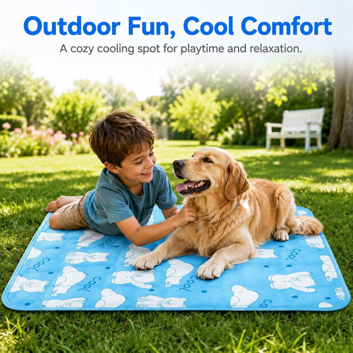 Dog Cooling Mat Gel for Indoor & Outdoor, Waterproof Non-Toxic Cooling Pad