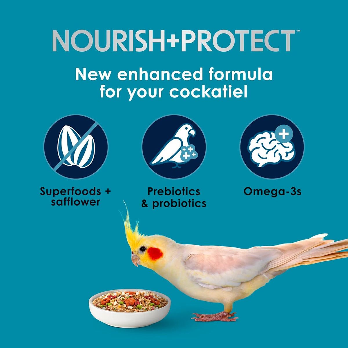 Kaytee Forti-Diet Pro Health+Safflower Nourish+Protect Cockatiel Food