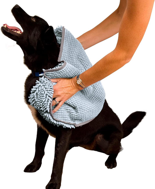 Soggy Doggy Super Shammy Absorbent Dog Towel, Gray, 31X14