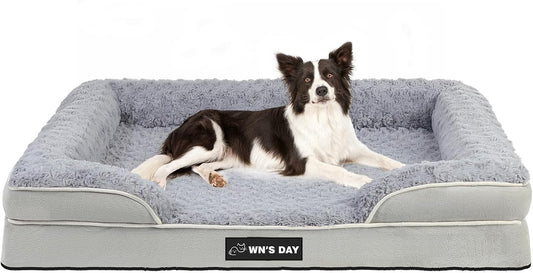 Orthopedic Dog Beds Medium Large Sized Dog, Dog Sofa Bed, Pet Beds(Grey, L)