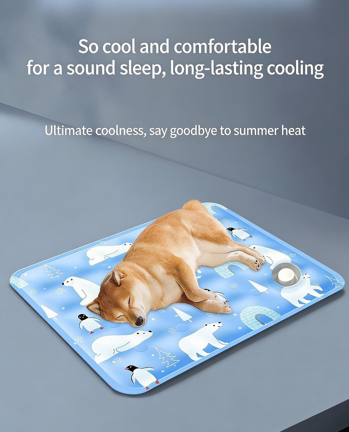 Water-Fillable Pet Cooling Mat, Pressure Activated Gel Cooling Pad for Dogs & Cats, Durable & Scratch Resistant, Perfect for Hot Weather to Prevent Overheating (88, Blue Bear, Medium)