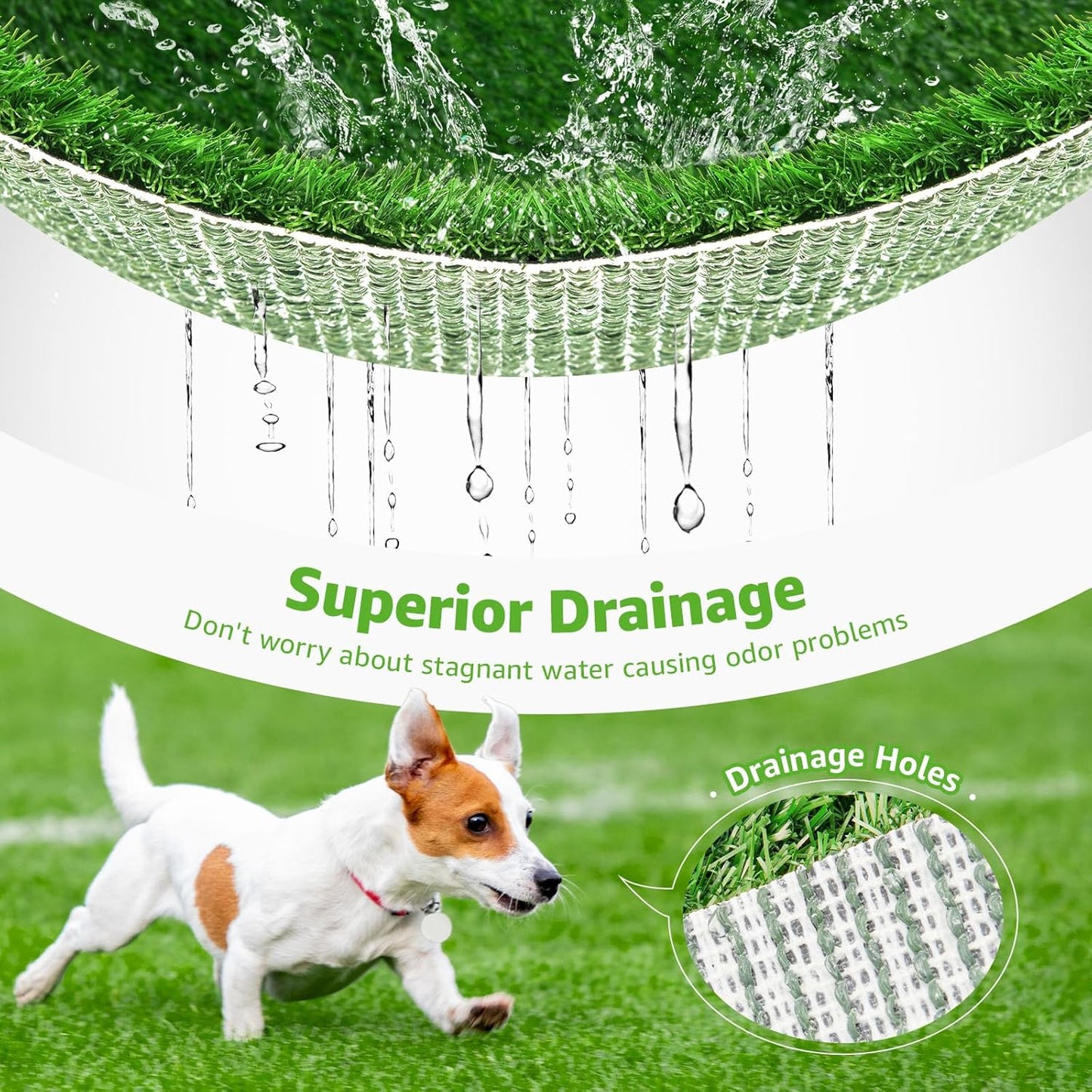 Artificial Dog Grass Pee Pad 20”X 25” 2 Pack, Grass Pad for Dogs Indoor Potty Training, Replacement Turf for Puppy, Washable Reusable Realistic Fake Grass Mat for Apartment, Balcony
