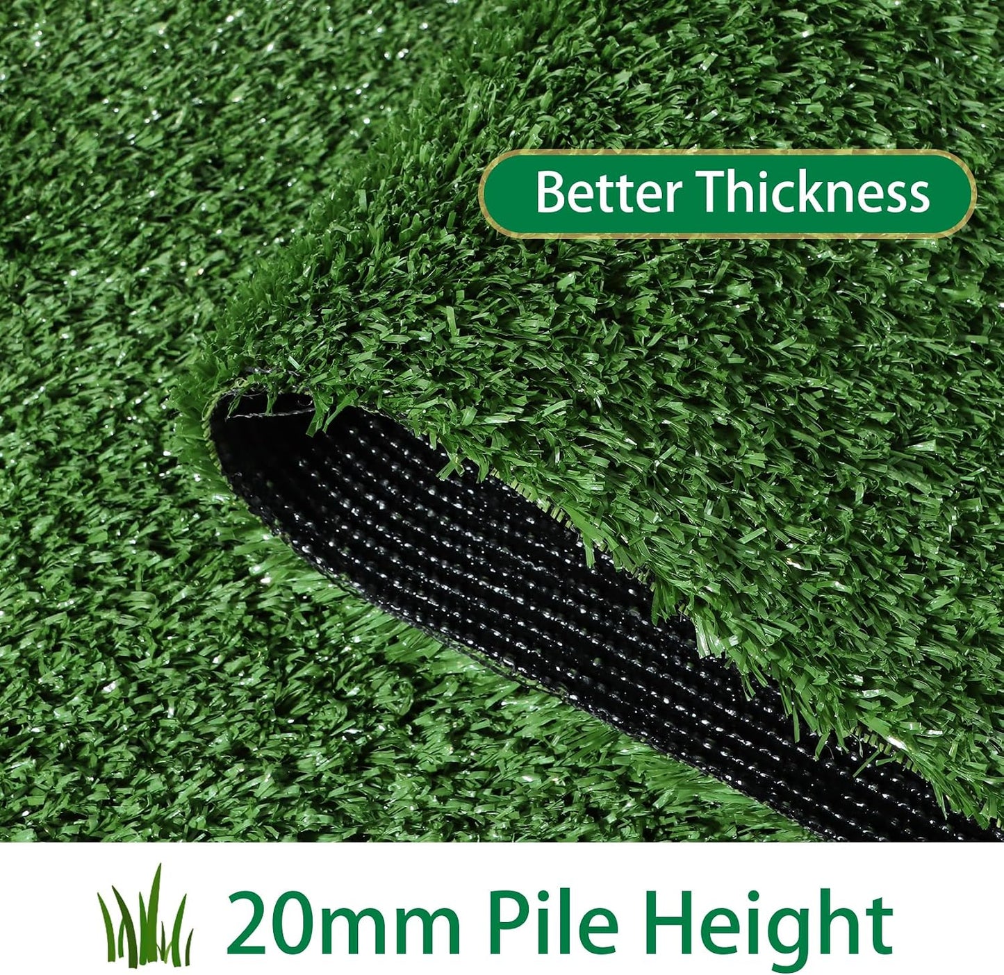 TOOKOO Artificial Grass Outdoor Rug - 6FT X 9FT Fake Grass for Dogs - Patio Balcony Turf Mat - 20Mm Pile Height with Drain Hole