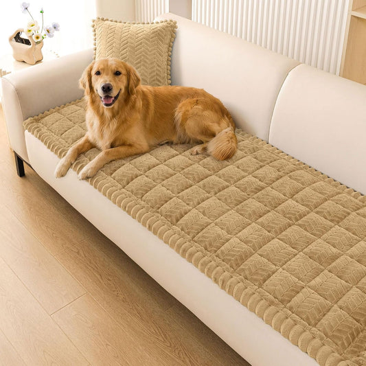 Smiry Couch Cover for Dogs, Non Slip Fuzzy Pet Sofa Covers Washable