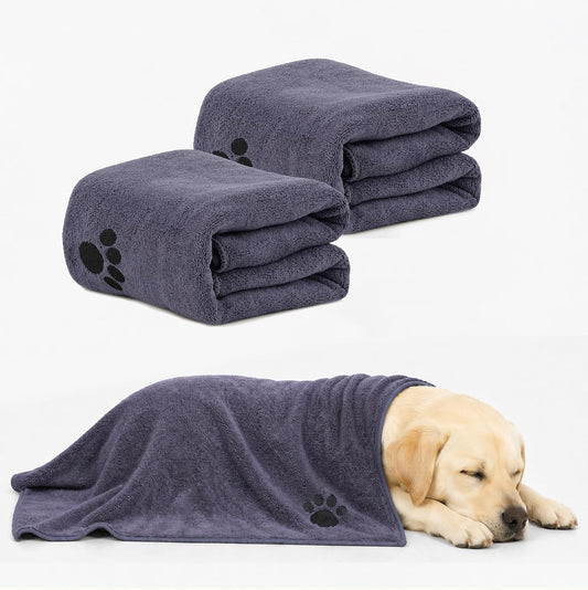 Microfiber Dog Towel-Super Absorbent,Lightweight & Portable(2Pack)