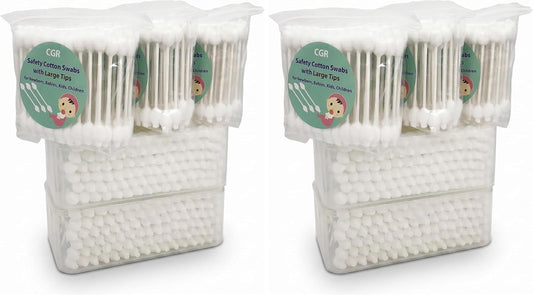 400Pcs CGR Baby Safety Cotton Swabs with Large Tips for Newborn Babies Kids (Pack of 2)
