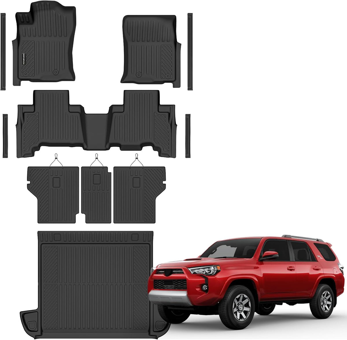 Floor Mats & Trunk Mat & Backrest Mats for Toyota 4Runner 2013-2024 5 Seats