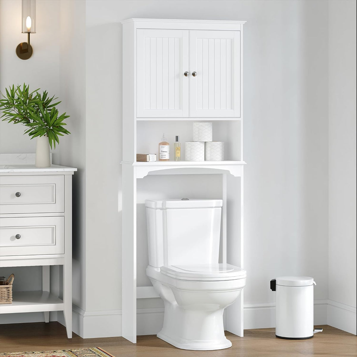 Spirich over the Toilet Storage Cabinet with Doors, Bathroom Organizer
