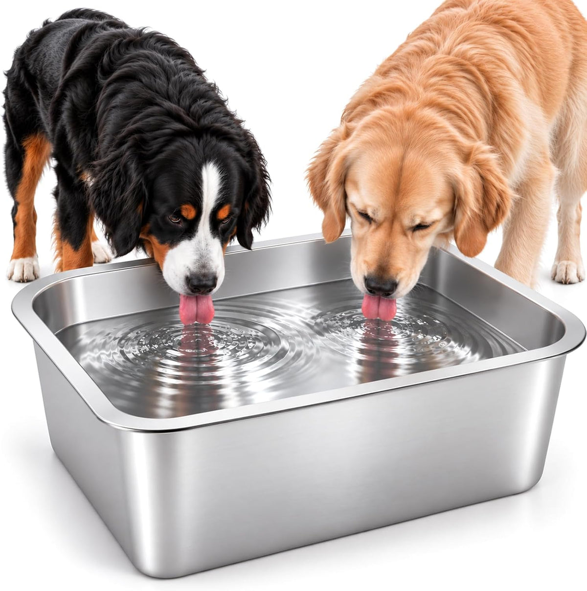 5 Gallon Large Dog Water Bowl, Stainless Steel Bowl, Giant Dogs