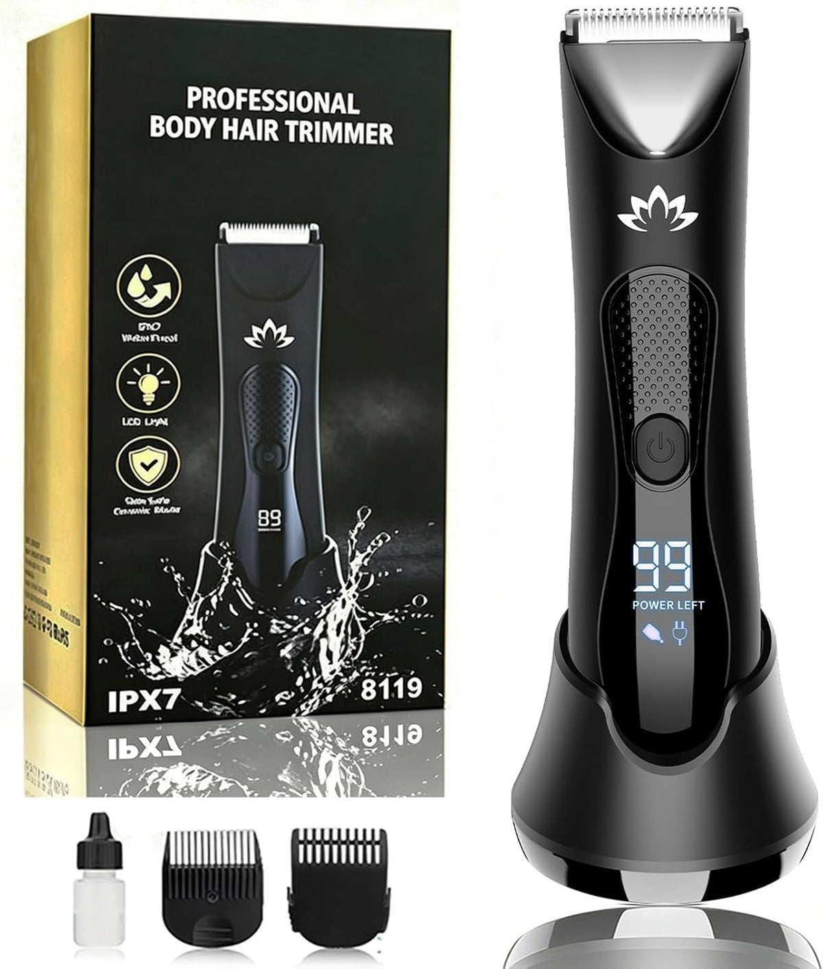 Suttik Manscape Body & Ball Trimmer for Men, Electric Razor Pubic Shaver