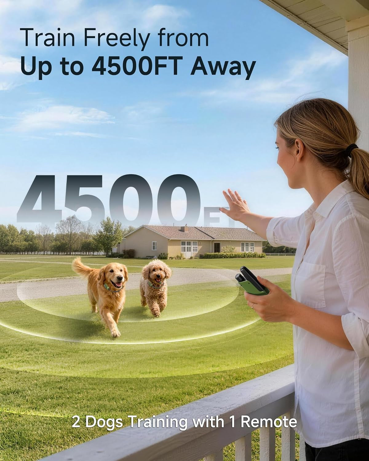 Shock Collar for 2 Dogs, 4500FT Training Collar with Remote for 10-120Lbs