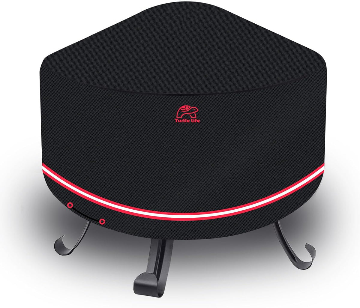 Fire Pit Cover, Heavy Duty Waterproof Outdoor Patio round Table Cover for Gas Fire Pit Table & End Table & Coffee Table & Ottoman, Dia32"X20", Black
