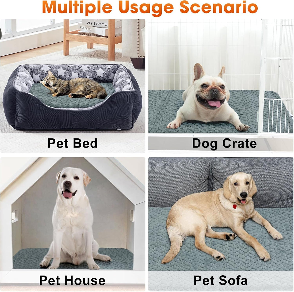 GASUR Heated Dog Bed, 28''X20'' Waterproof Cat Heating Pad with Timer Temperature Adjustable, Indoor Heated Electric Pet Bed for Cats Dogs, Auto Power-Off, Anti-Bite Pet Heated Pad, Medium