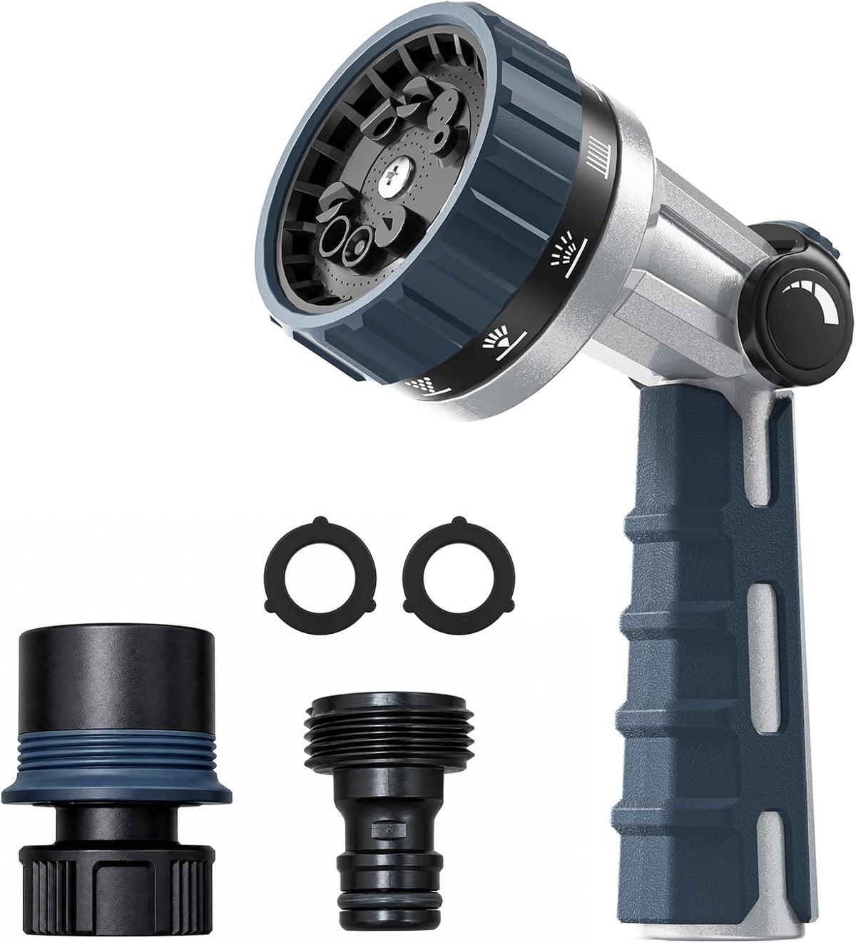 SUNPOW Garden Hose Nozzle Heavy Duty, Water Hose Nozzle 10 Spray Patterns