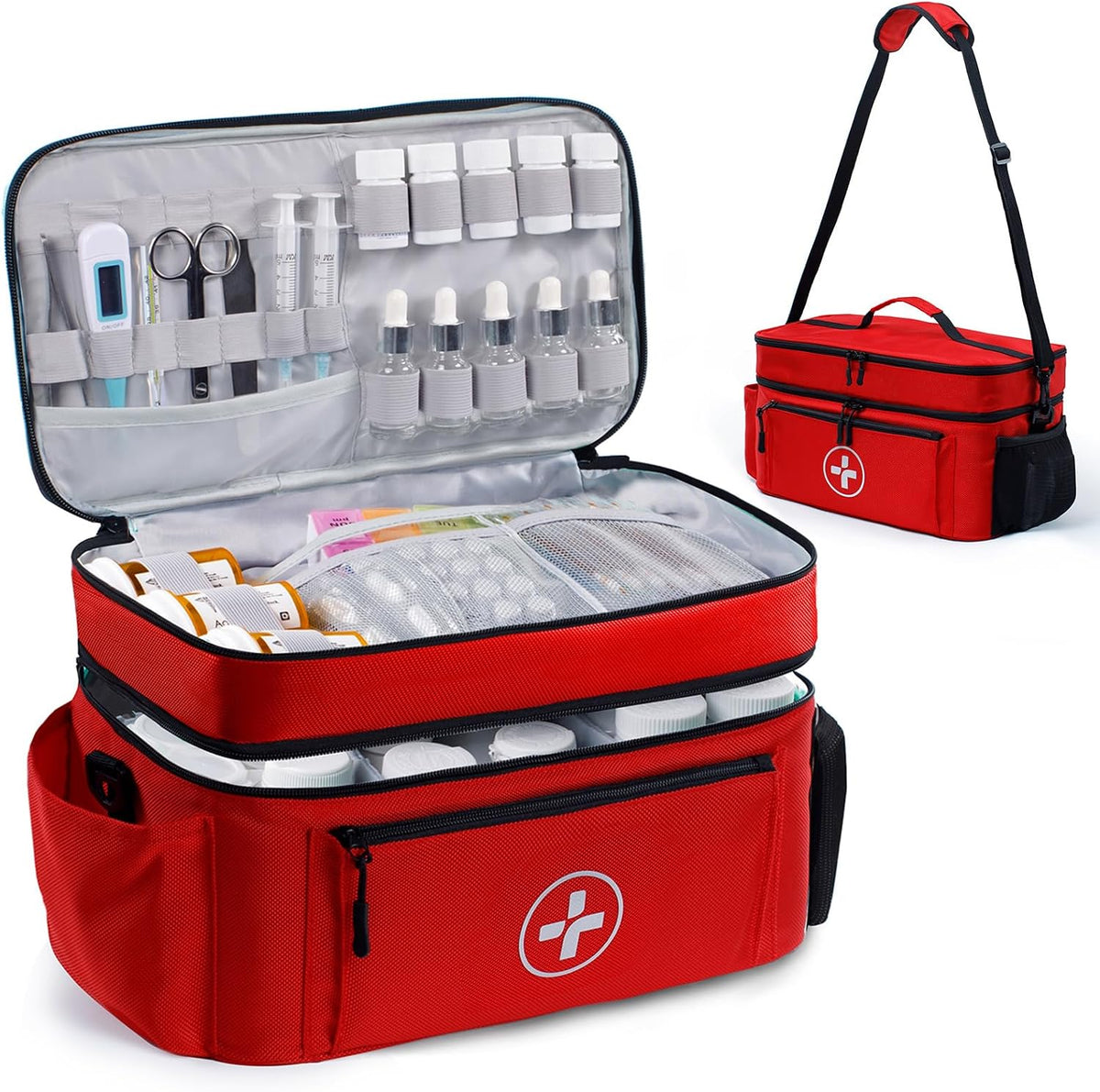 BAGSFY Medicine Bag, Large Medical Bag and First Aid Bag Empty for Travel