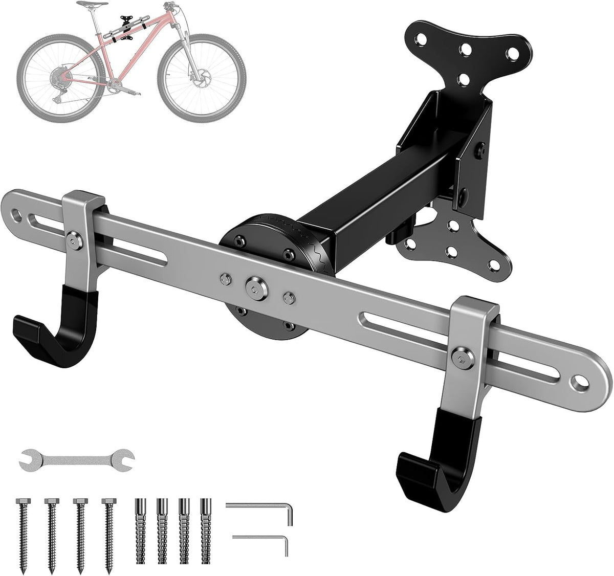 Bike Wall Mount for Garage,Aluminum Alloy & Steel Folding Bicycle Rack
