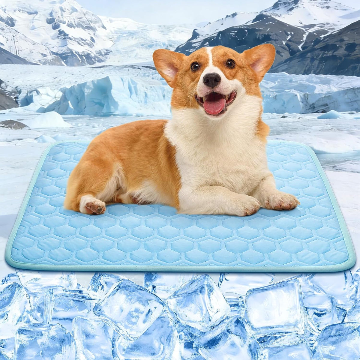 Dog Cooling Mat Ice Silk Washable Non-Slip Pet Summer Pad