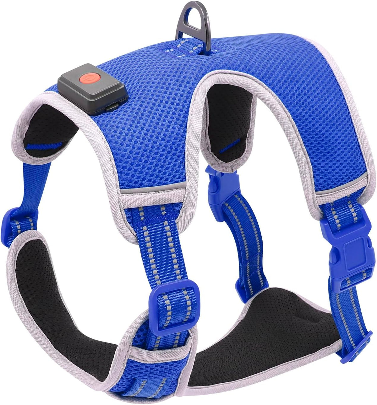 Weesiber Light up Dog Harness - Glowing LED Dog Harness, Adjustable Lighted Pet Vest Safety Dog Lights for Night Walking (Blue, Medium)