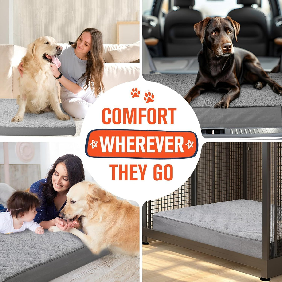 Simple Trending Orthopedic Dog Bed for Large Dogs with Removable Cover