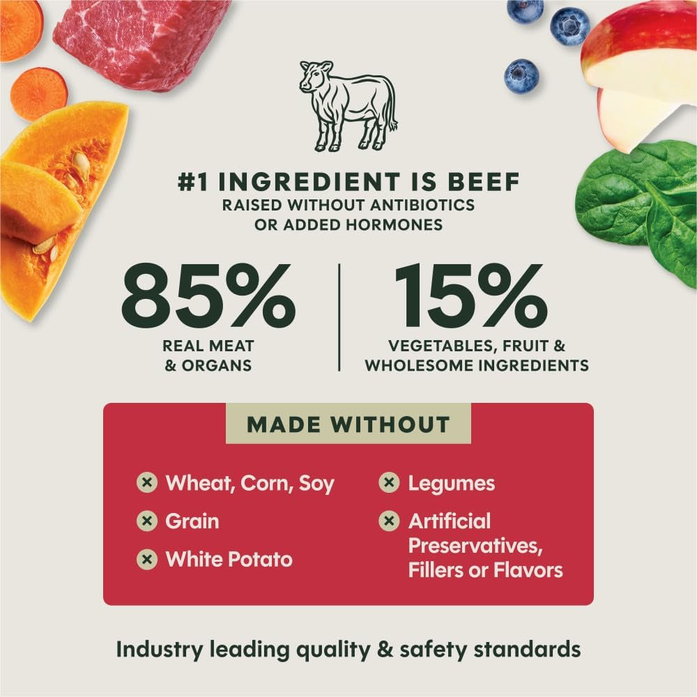 Instinct Freeze-Dried Meals, Freshdried Bites, Natural Dog Food, Grain-Free - Grass-Fed Beef, 25 Oz. Bag