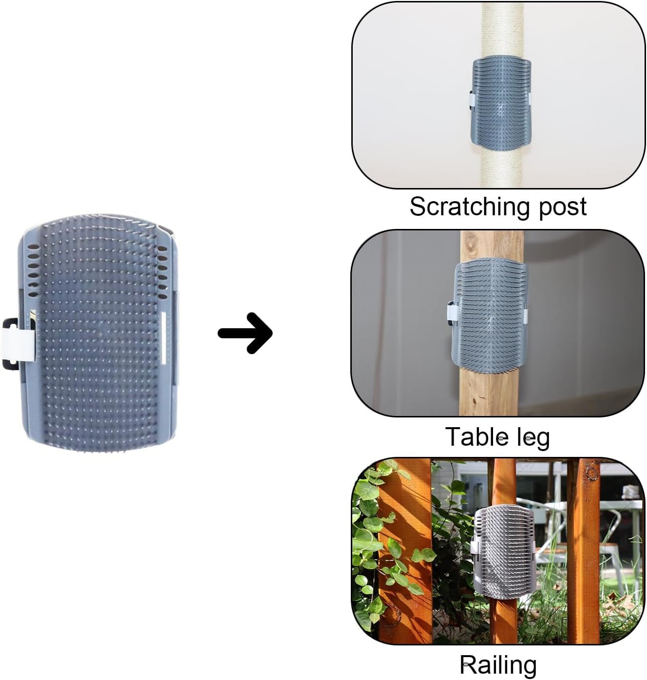 PEEKAB 32" Tall Cat Scratching Post Sisal Scratch Posts,With Hanging Ball and Self-Massage Brush Vertical Scratcher for Indoor Cats and Kittens Gray 32Inches