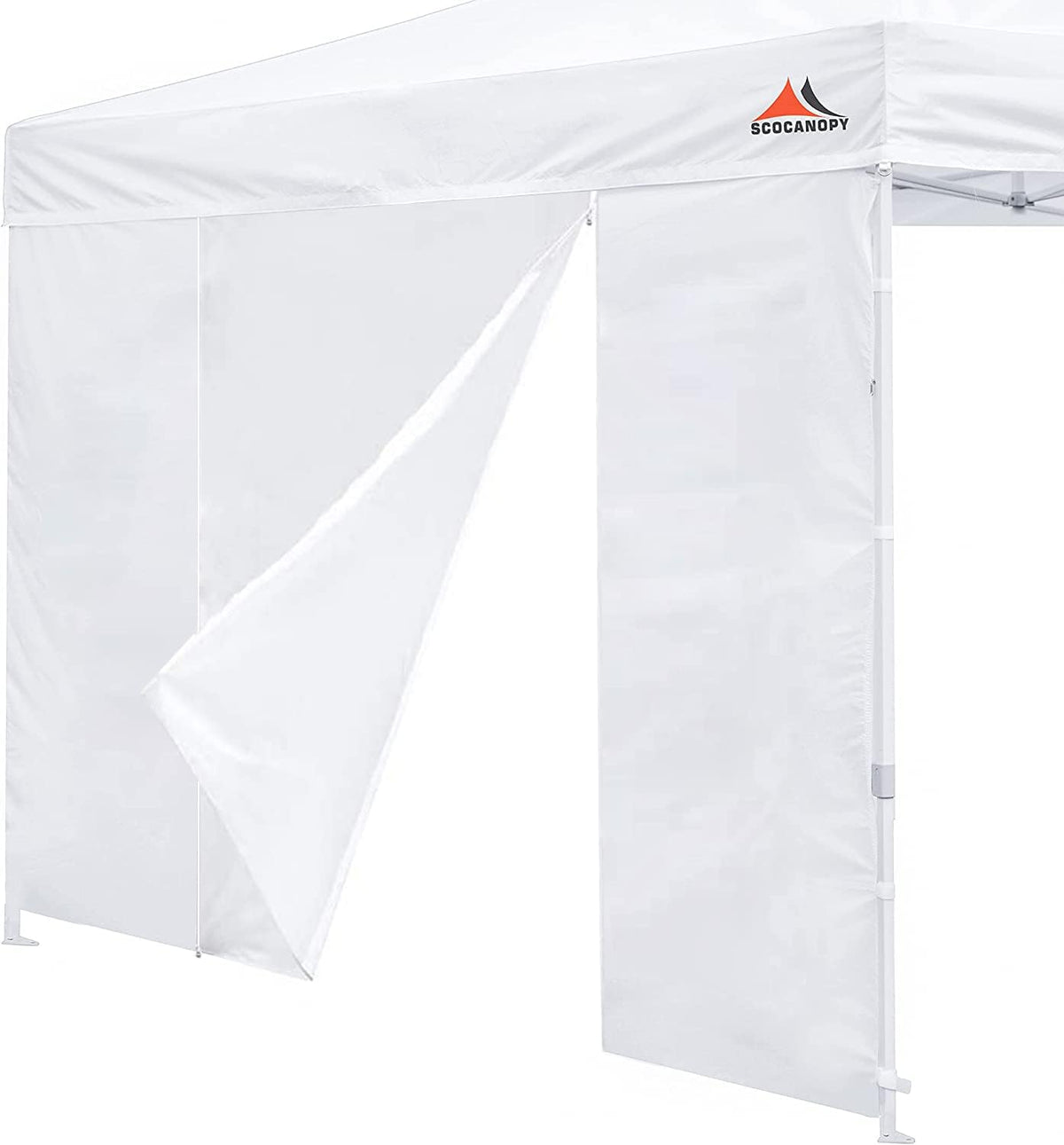 SCOCANOPY Door for 10X10 Canopy Frame Two Central Zipper Design for Easy Entry and Exit,1 Pack Sunwall Only,White