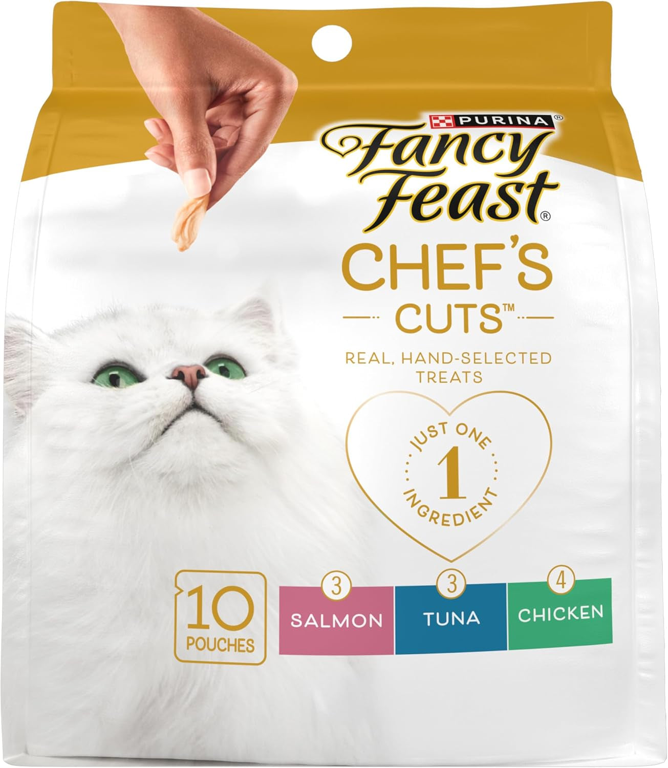 Purina Fancy Feast Natural Cat Treats Variety Pack, Purely Natural - (Pack of 5) 10 Ct. Pouches