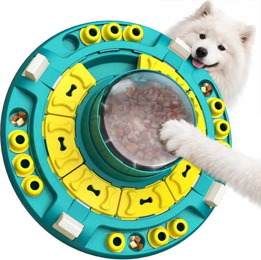 KADTC XL, 4 Levels Dog Puzzle Toy, Push-To-Release Treat Dispenser for Dogs
