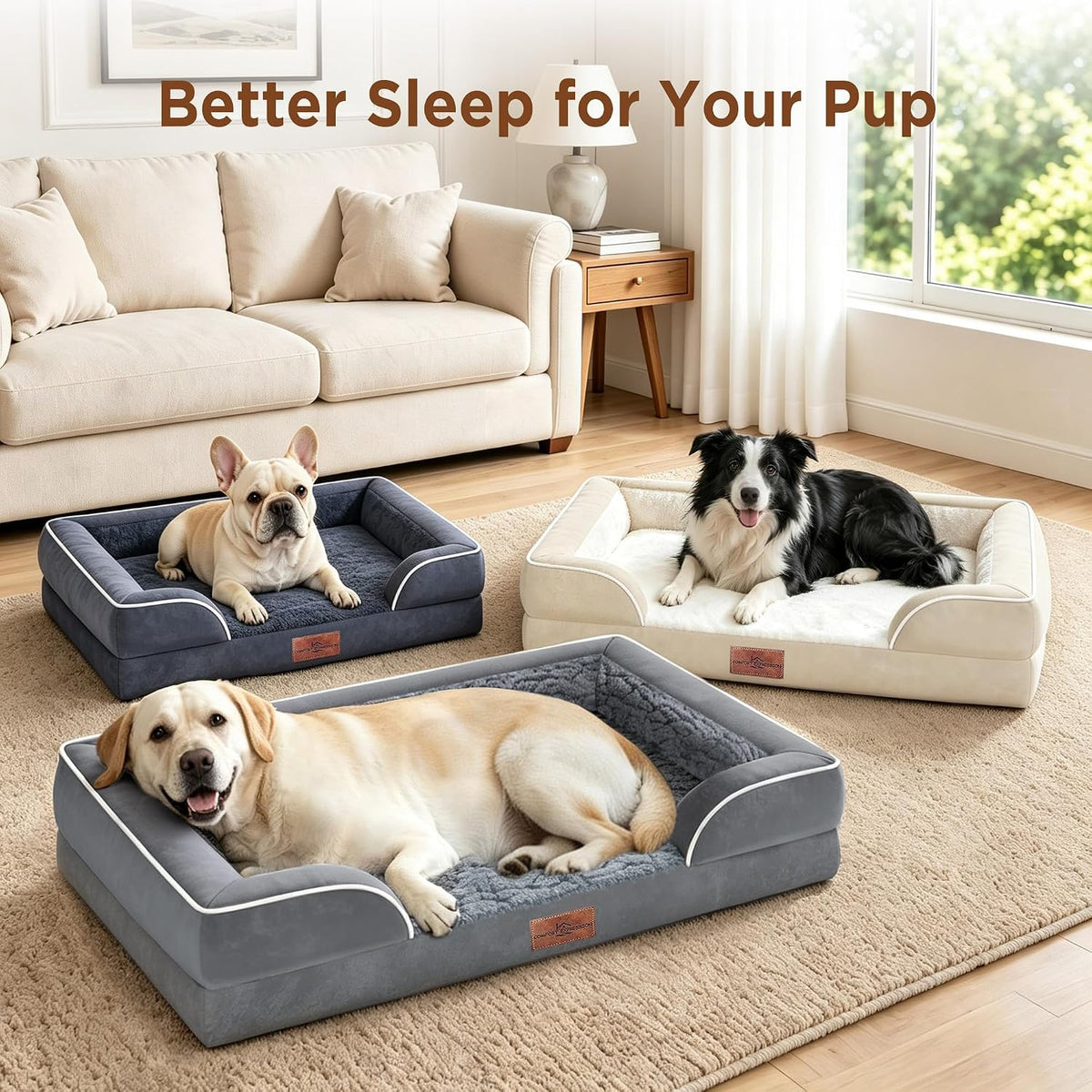 Comfort Expression Waterproof Orthopedic Dog Bed for Extra Large Dogs