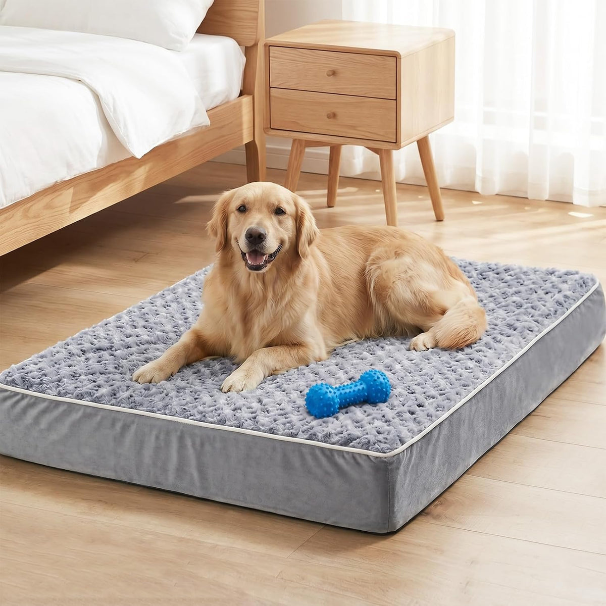 WNPETHOME Orthopedic Washable XL Extra Large Dog Beds for Senior Dogs, Grey