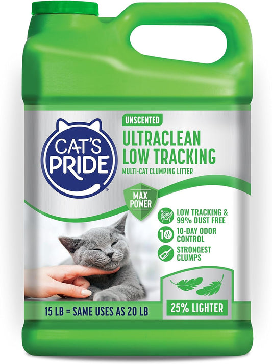 Cat'S Pride Ultraclean Low Tracking Powerful Clumping Litter Unscented 15Lb