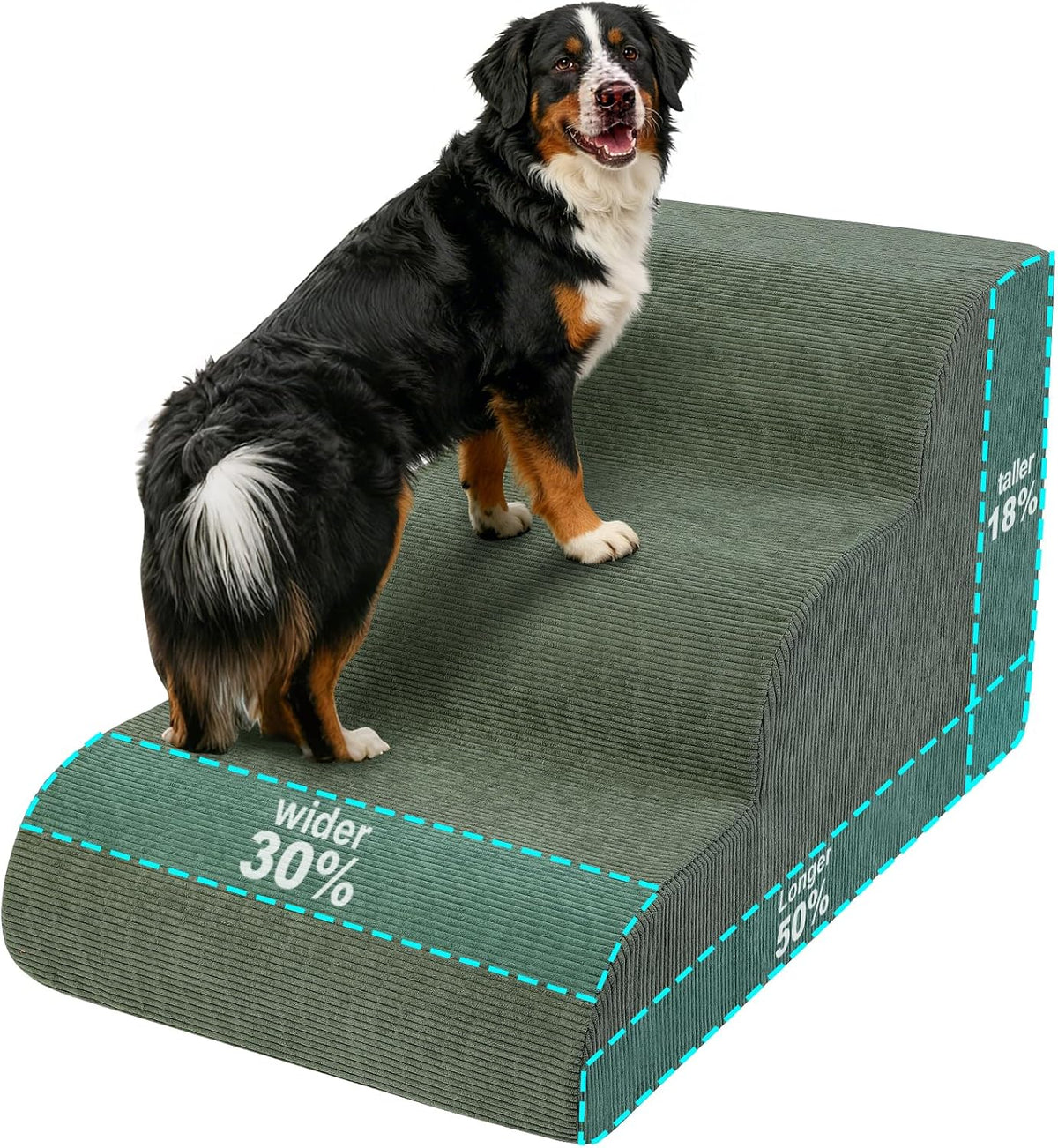 Dog Stairs for Large Dogs 18", Extra Wide Pet Ramp for Bed Couch