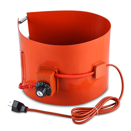 Metal Drum Heater, Bucket Heater 5 Gallon, 120V 800 Watt Insulated Band Heater for 5 Gal Barrel, 7.8 * 33.8 Inch Silicone Rubber Heating Band with Temperature Controller