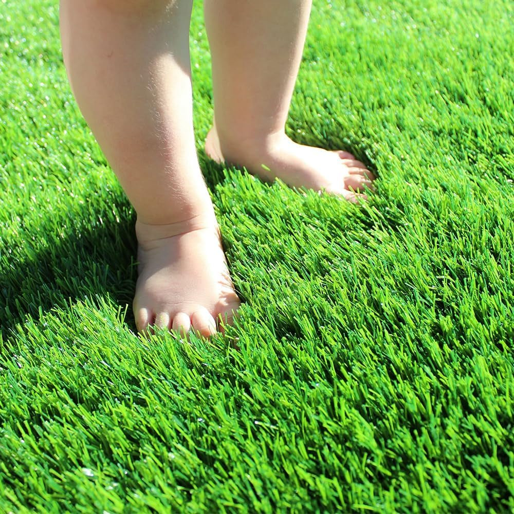 Fas Home Artificial Grass Turf 3X8 Ft, Fake Grass Rug with Drainage