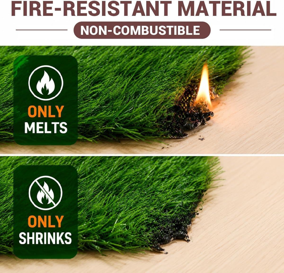 Artificial Grass 4X6 Ft, Fake Grass Turf with Non-Slip TPR Rubber Backing, Indoor Outdoor Grass Mat for Balcony, Patio, Pets, Portable Low Maintenance Lawn Carpet