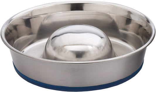 Ourpets Durapet Slow Feed Premium Stainless Steel Bowl (Heavyweight Durable Stainless Steel Bowls, Dog Food Bowl, and Dog Water Bowl) Great Alternative to Snuffle Mat for Dogs-Medium