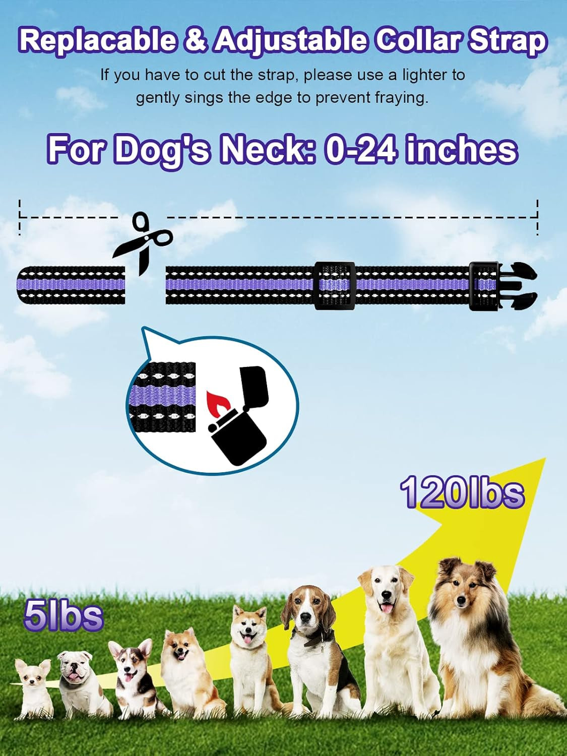 Bousnic Dog Shock Collar 2 Dogs (5-120Lbs) - 3300 Ft Waterproof Training Collar for Dogs Large Medium Small with Rechargeable Remote, Beep (1-8) Vibration (1-16) and Humane Shock (1-99) Modes