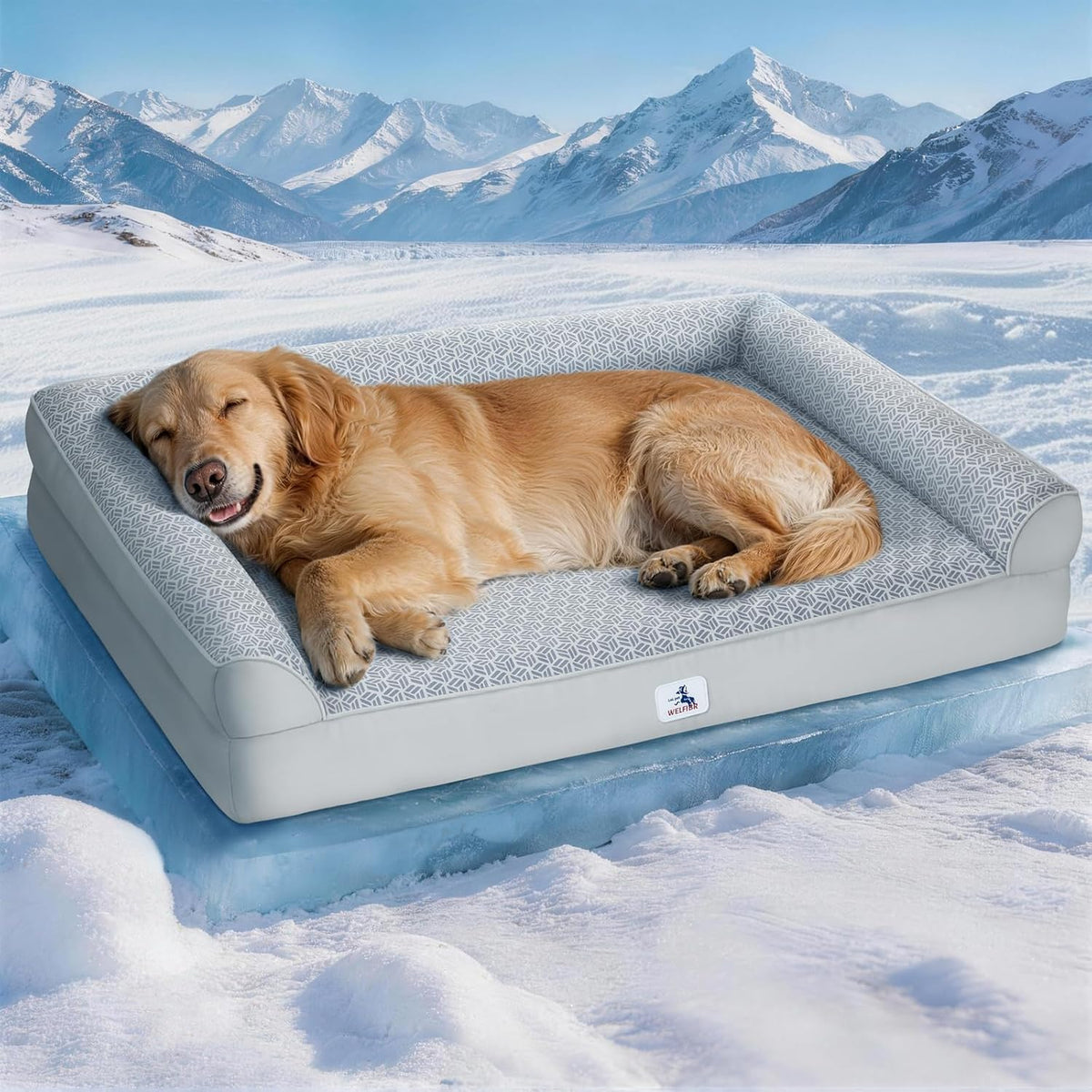Cooling Dog Bed with PCM, Instant Chill Pet Sofa for Large, Indoor Outdoor