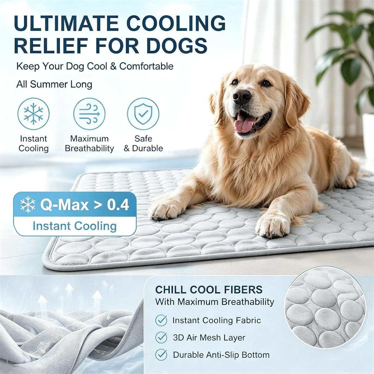 Cooling Mat for Dogs Large,Dog Cooling Mat Indoor,28"X39",Crate Pad for Pet