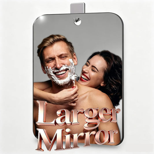 Shower Mirror Fogless for Shaving, Larger 10 X 8 Inches Shatterproof Handheld anti Fog Shaving Mirrors, No Fog Free Waterproof, Small Wall Mounted Bathroom Accessory Hanging Camping and Travel Mirror