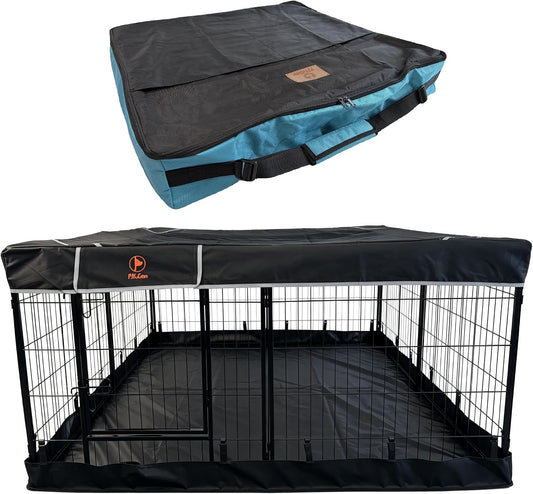 Pjyucien Puppy Playpen plus Storage Bage with Bottom & Top Cover, 31.3" H