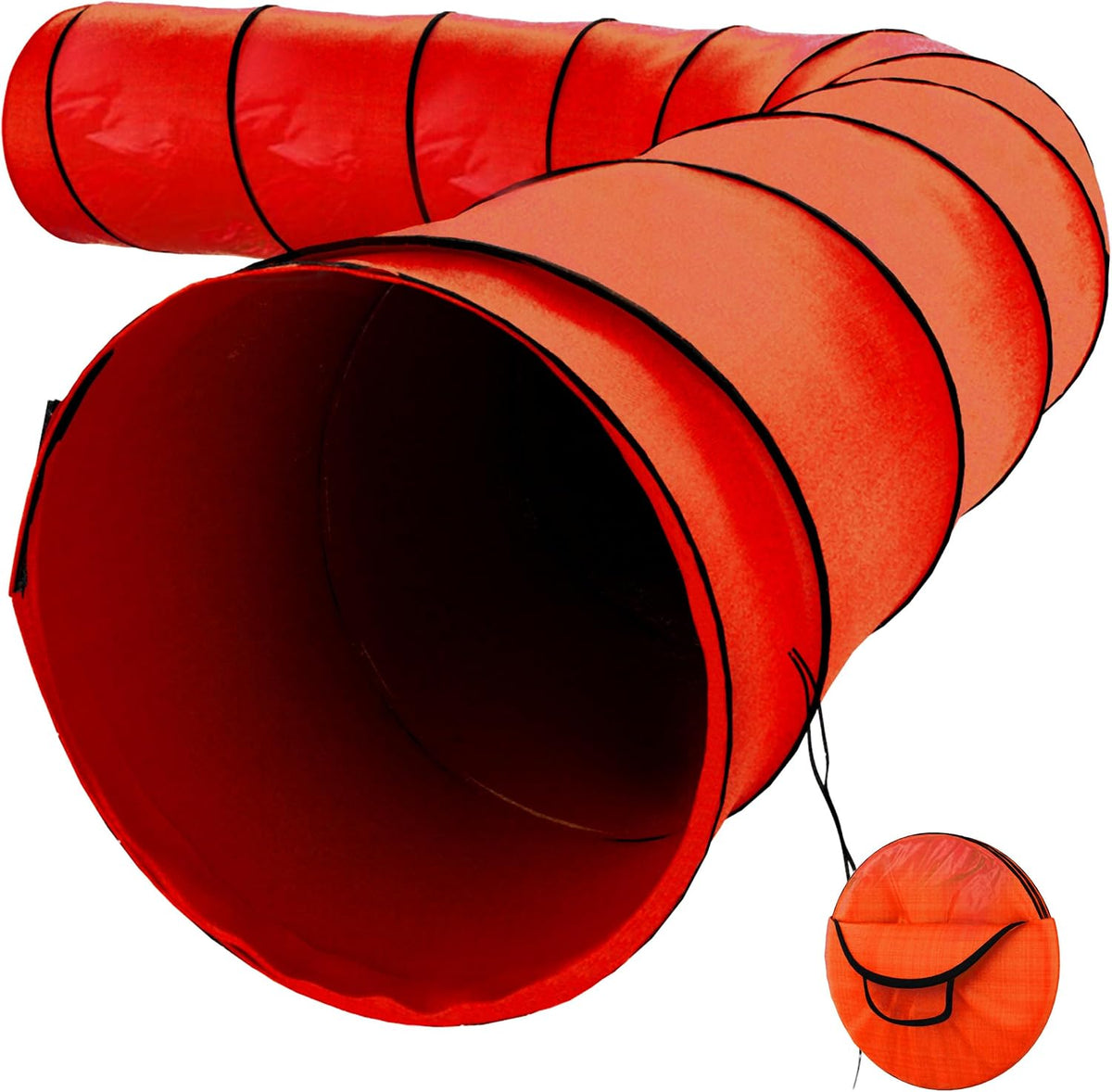 Dog Agility Tunnel, Dog Tunnel, Play, 18 Feet, Small, Medium, Large, Red