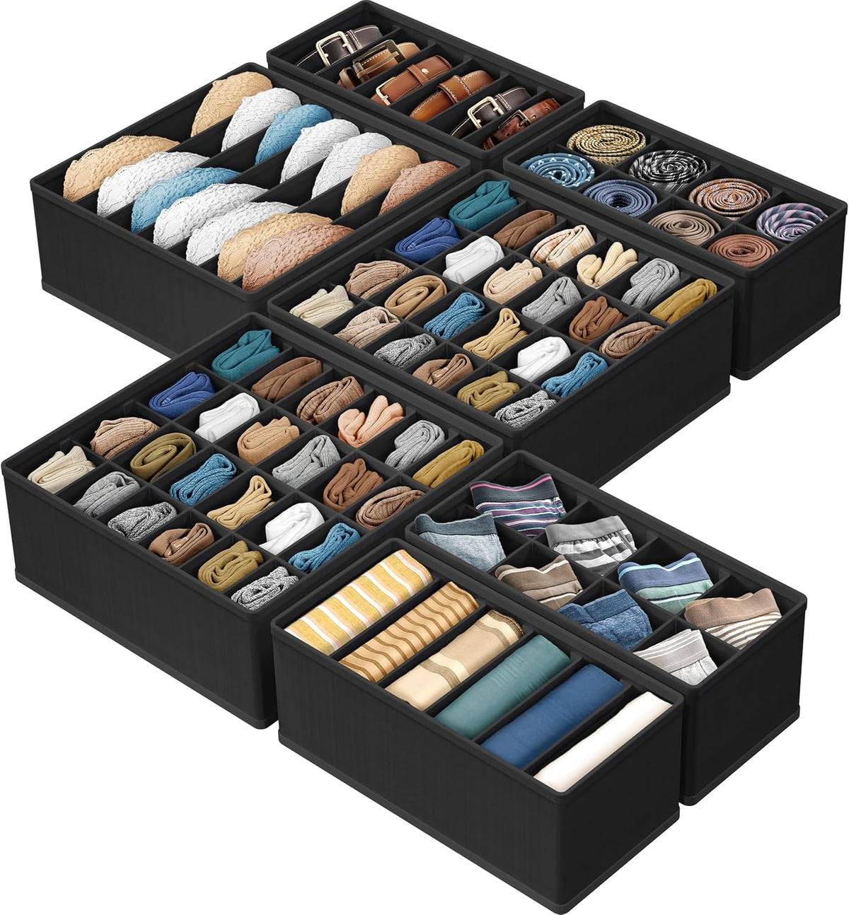 Simple Houseware Closet Underwear Organizer Drawer Divider Assorted 7 Pcs