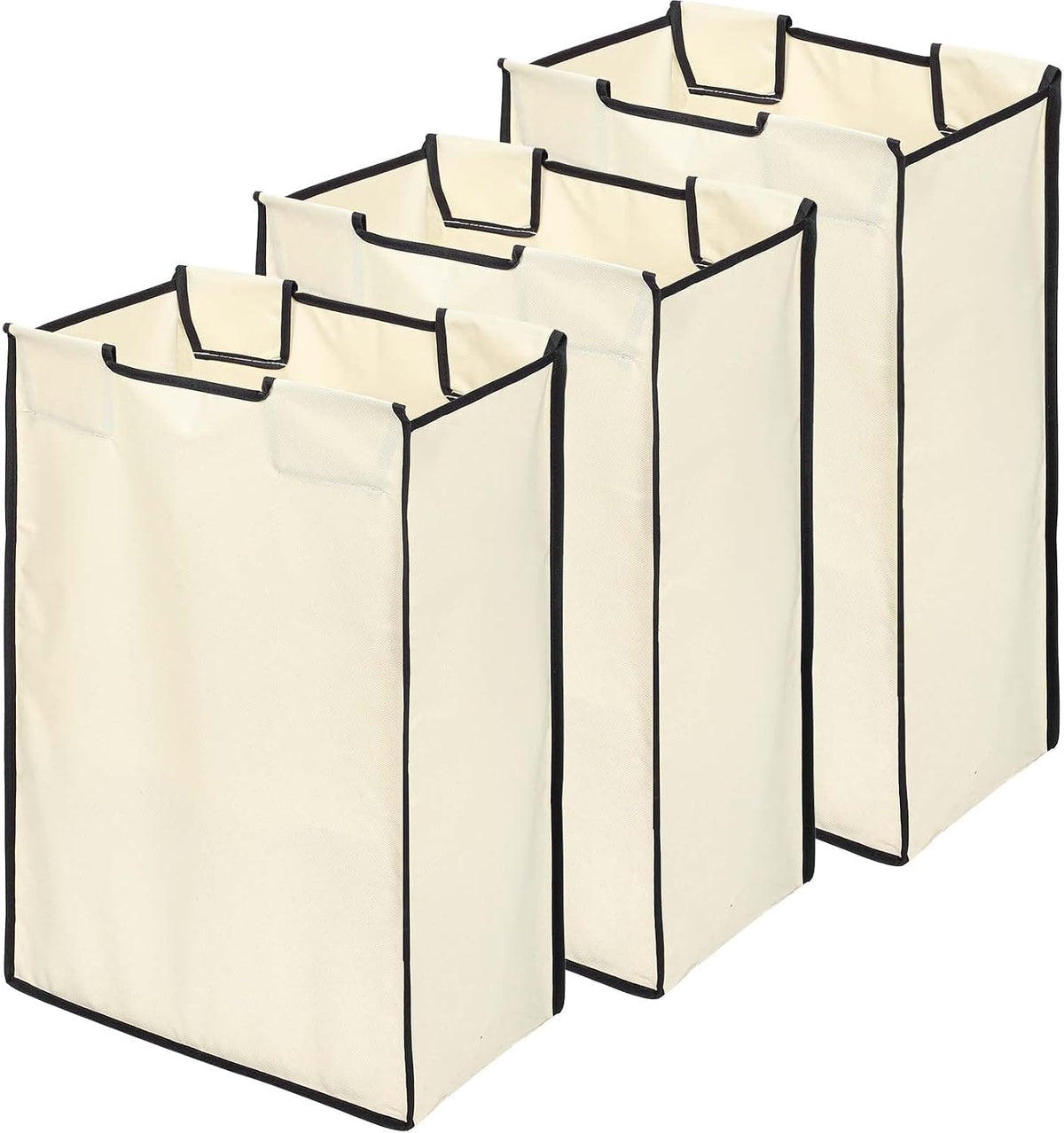 3 Pcs Laundry Sorter Replacement Bags Hamper Cart Removable Replacement Laundry Storage Organizer Bag Hamper Liner, 14.9 X 9 X 21.7 Inch (Beige)